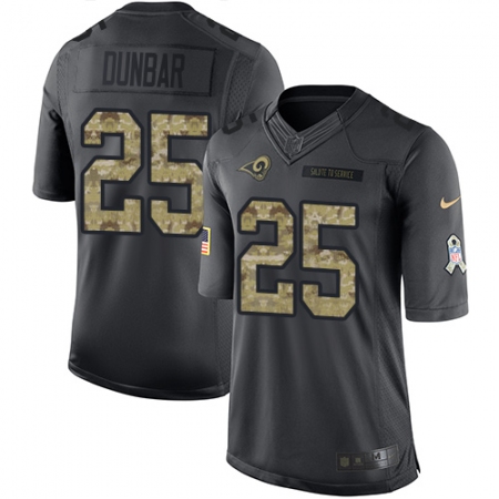 Youth Nike Los Angeles Rams #25 Lance Dunbar Limited Black 2016 Salute to Service NFL Jersey