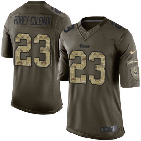 Men's Nike Los Angeles Rams #23 Nickell Robey-Coleman Elite Green Salute to Service NFL Jersey