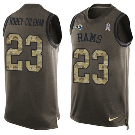 Men's Nike Los Angeles Rams #23 Nickell Robey-Coleman Limited Green Salute to Service Tank Top NFL Jersey