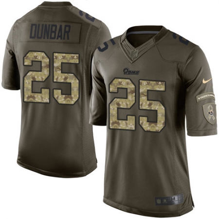 Men's Nike Los Angeles Rams #25 Lance Dunbar Elite Green Salute to Service NFL Jersey