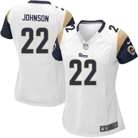Women's Nike Los Angeles Rams #22 Trumaine Johnson Game White NFL Jersey