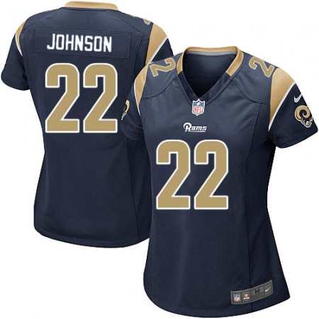 Women's Nike Los Angeles Rams #22 Trumaine Johnson Game Navy Blue Team Color NFL Jersey