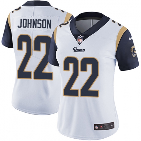 Women's Nike Los Angeles Rams #22 Trumaine Johnson Elite White NFL Jersey