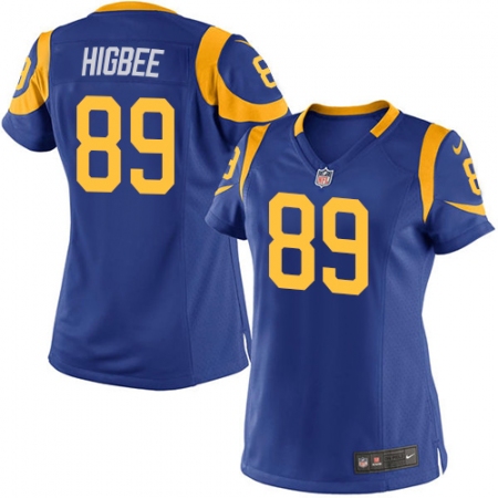 Women's Nike Los Angeles Rams #89 Tyler Higbee Game Royal Blue Alternate NFL Jersey