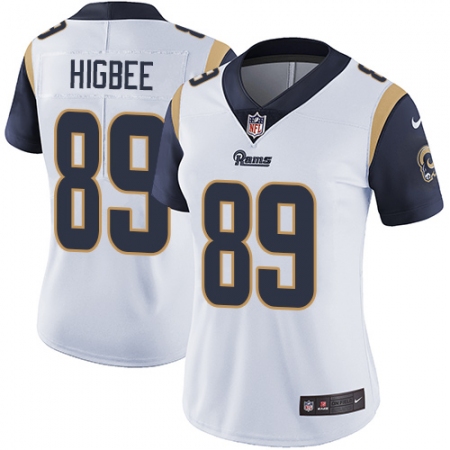 Women's Nike Los Angeles Rams #89 Tyler Higbee Elite White NFL Jersey