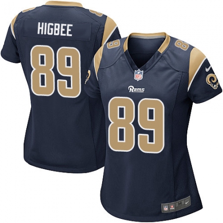 Women's Nike Los Angeles Rams #89 Tyler Higbee Game Navy Blue Team Color NFL Jersey