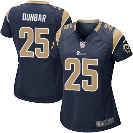 Women's Nike Los Angeles Rams #25 Lance Dunbar Game Navy Blue Team Color NFL Jersey