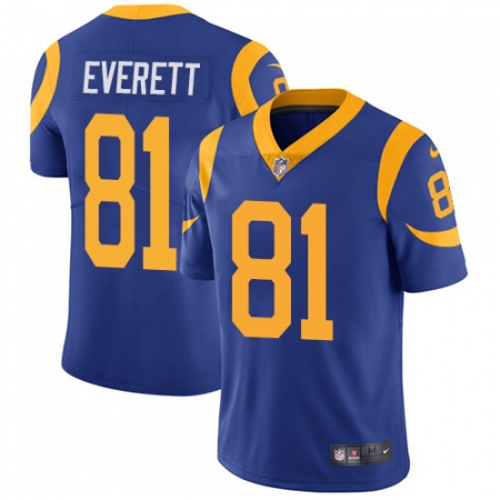 Men's Nike Los Angeles Rams #81 Gerald Everett Royal Blue Alternate Vapor Untouchable Limited Player NFL Jersey