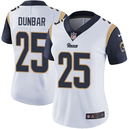 Women's Nike Los Angeles Rams #25 Lance Dunbar Elite White NFL Jersey