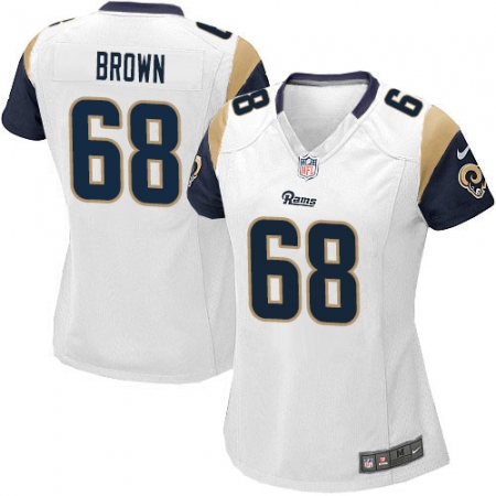 Women's Nike Los Angeles Rams #68 Jamon Brown Game White NFL Jersey