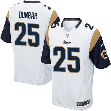 Men's Nike Los Angeles Rams #25 Lance Dunbar Game White NFL Jersey