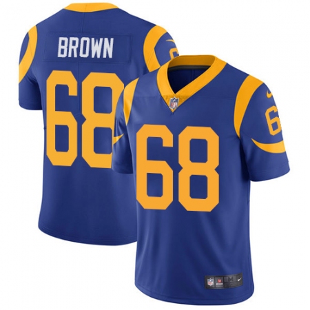 Men's Nike Los Angeles Rams #68 Jamon Brown Royal Blue Alternate Vapor Untouchable Limited Player NFL Jersey