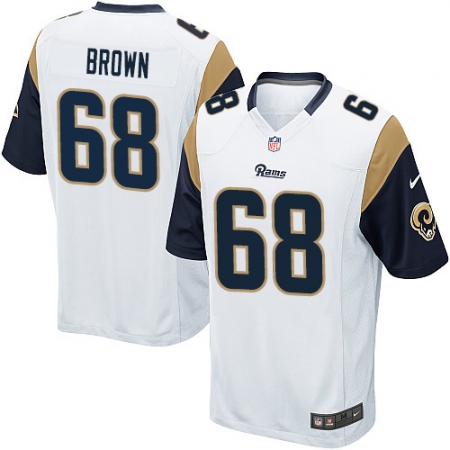 Men's Nike Los Angeles Rams #68 Jamon Brown Game White NFL Jersey