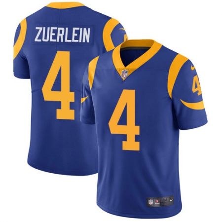 Youth Nike Los Angeles Rams #4 Greg Zuerlein Royal Blue Alternate Vapor Untouchable Limited Player NFL Jersey