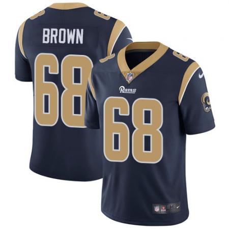 Men's Nike Los Angeles Rams #68 Jamon Brown Navy Blue Team Color Vapor Untouchable Limited Player NFL Jersey