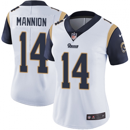 Women's Nike Los Angeles Rams #14 Sean Mannion White Vapor Untouchable Limited Player NFL Jersey