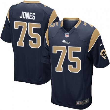 Men's Nike Los Angeles Rams #75 Deacon Jones Game Navy Blue Team Color NFL Jersey