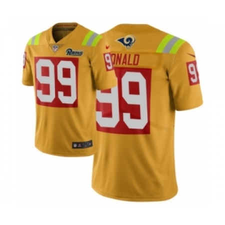Men Los Angeles Rams #99 Aaron Donald Gold Nike City Edition Jersey