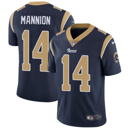 Men's Nike Los Angeles Rams #14 Sean Mannion Navy Blue Team Color Vapor Untouchable Limited Player NFL Jersey
