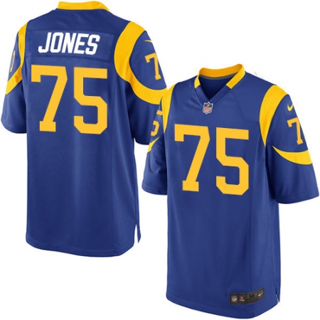 Men's Nike Los Angeles Rams #75 Deacon Jones Game Royal Blue Alternate NFL Jersey