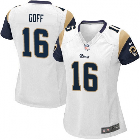 Women's Nike Los Angeles Rams #16 Jared Goff Game White NFL Jersey