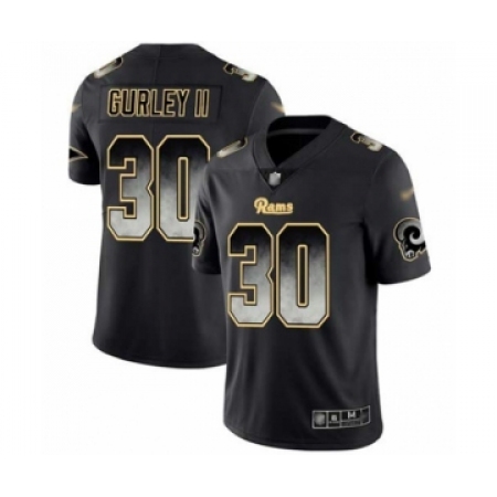 Men's Los Angeles Rams #30 Todd Gurley Limited Black Smoke Fashion Football Jersey