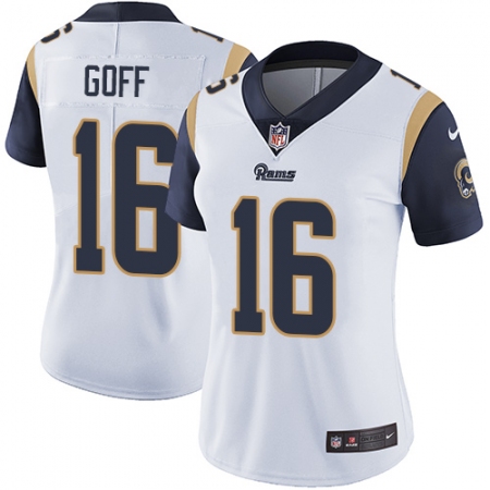 Women's Nike Los Angeles Rams #16 Jared Goff Elite White NFL Jersey