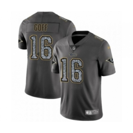 Men's Los Angeles Rams #16 Jared Goff Limited Gray Static Fashion Limited Football Jersey