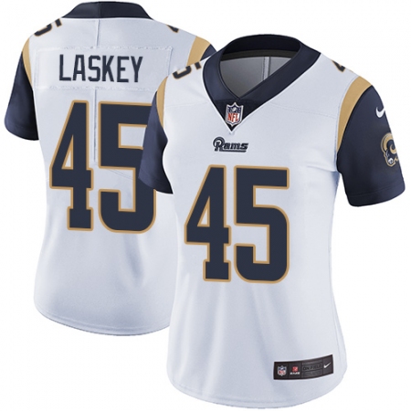 Women's Nike Los Angeles Rams #45 Zach Laskey White Vapor Untouchable Limited Player NFL Jersey