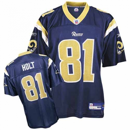 Reebok Los Angeles Rams #81 Torry Holt Premier EQT Navy Blue Team Color Throwback NFL Jersey