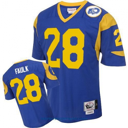 ثريات سقف Mitchell and Ness Los Angeles Rams #28 Marshall Faulk Authentic Blue  Throwback NFL Jersey Size Medium/48 ثريات سقف
