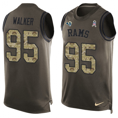 Men's Nike Los Angeles Rams #95 Tyrunn Walker Limited Green Salute to Service Tank Top NFL Jersey