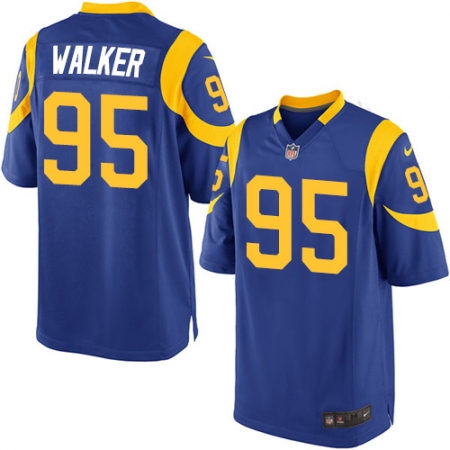 Men's Nike Los Angeles Rams #95 Tyrunn Walker Game Royal Blue Alternate NFL Jersey