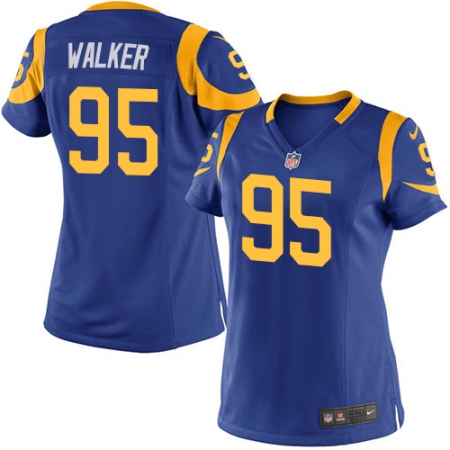 Women's Nike Los Angeles Rams #95 Tyrunn Walker Game Royal Blue Alternate NFL Jersey
