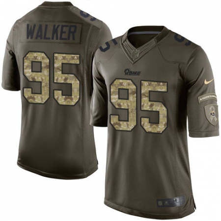 Men's Nike Los Angeles Rams #95 Tyrunn Walker Elite Green Salute to Service NFL Jersey