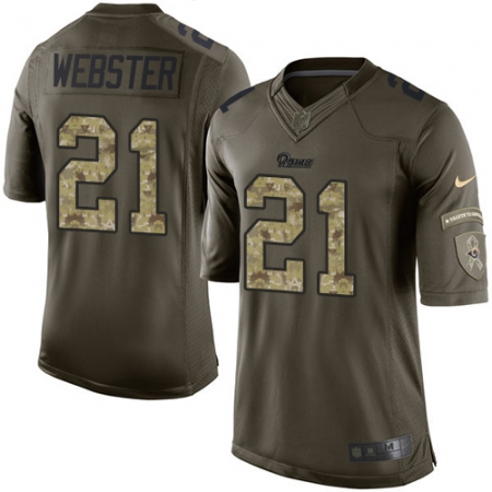 Men's Nike Los Angeles Rams #21 Kayvon Webster Elite Green Salute to Service NFL Jersey