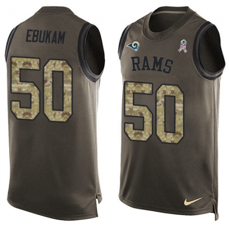 Men's Nike Los Angeles Rams #50 Samson Ebukam Limited Green Salute to Service Tank Top NFL Jersey