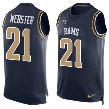 Men's Nike Los Angeles Rams #21 Kayvon Webster Limited Navy Blue Player Name & Number Tank Top NFL Jersey