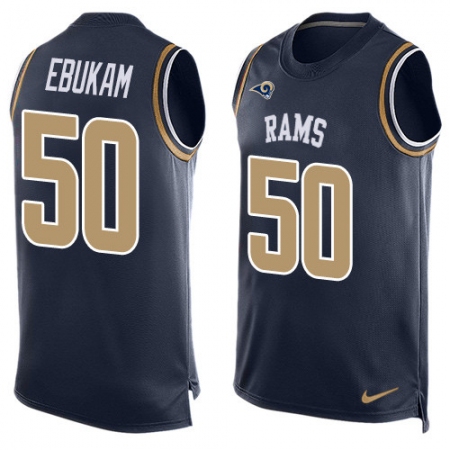 Men's Nike Los Angeles Rams #50 Samson Ebukam Limited Navy Blue Player Name & Number Tank Top NFL Jersey