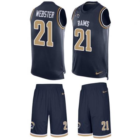 Men's Nike Los Angeles Rams #21 Kayvon Webster Limited Navy Blue Tank Top Suit NFL Jersey