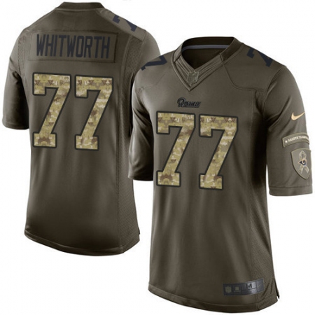Men's Nike Los Angeles Rams #77 Andrew Whitworth Elite Green Salute to Service NFL Jersey