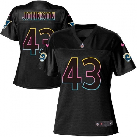 Women's Nike Los Angeles Rams #43 John Johnson Game Black Fashion NFL Jersey