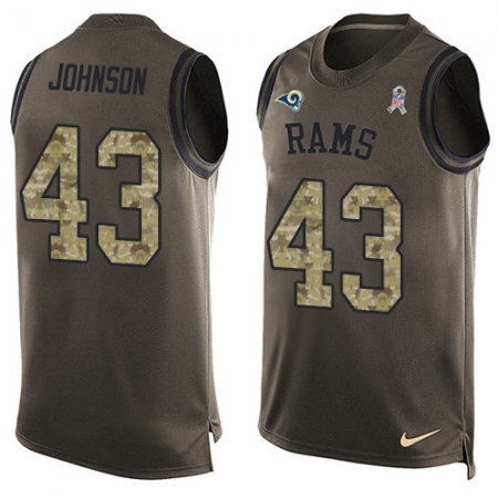 Men's Nike Los Angeles Rams #43 John Johnson Limited Green Salute to Service Tank Top NFL Jersey