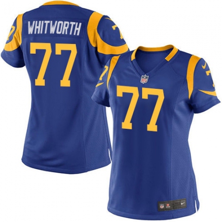 Women's Nike Los Angeles Rams #77 Andrew Whitworth Game Royal Blue Alternate NFL Jersey