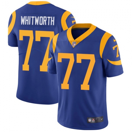 Men's Nike Los Angeles Rams #77 Andrew Whitworth Royal Blue Alternate Vapor Untouchable Limited Player NFL Jersey