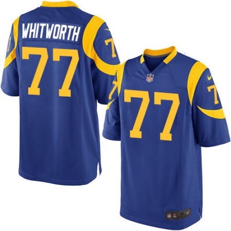 Men's Nike Los Angeles Rams #77 Andrew Whitworth Game Royal Blue Alternate NFL Jersey