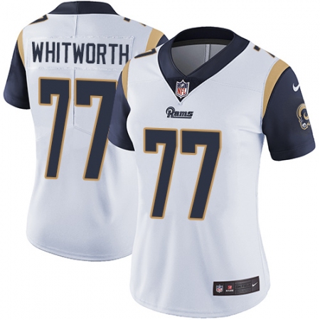 Women's Nike Los Angeles Rams #77 Andrew Whitworth White Vapor Untouchable Limited Player NFL Jersey
