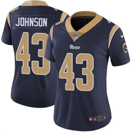 Women's Nike Los Angeles Rams #43 John Johnson Elite Navy Blue Team Color NFL Jersey