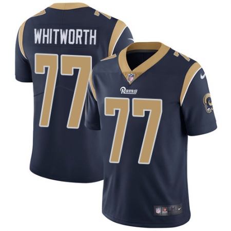 Men's Nike Los Angeles Rams #77 Andrew Whitworth Navy Blue Team Color Vapor Untouchable Limited Player NFL Jersey