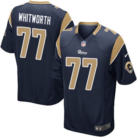 Men's Nike Los Angeles Rams #77 Andrew Whitworth Game Navy Blue Team Color NFL Jersey